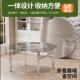 加粗不锈钢折叠圆桌家用吃饭桌圆形圆桌面餐桌桌子户外客厅圆台桌