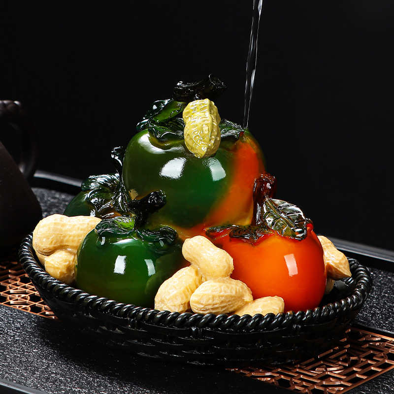 创意变色柿子茶宠摆件可养茶玩功夫茶具配件家居装饰品摆设伴手礼