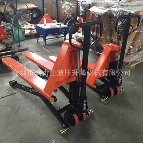 手动起升液压搬运车感应剪叉式升程电动液压车托盘叉车工位车