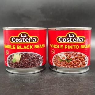 墨西哥进口La Costena Whole Pinto Beans乐口泰香煎芸豆黑豆罐头
