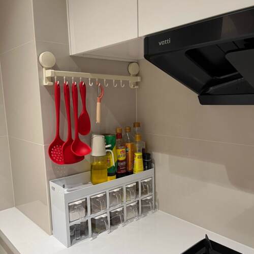 厨房挂钩锅具置物架挂勺子铲子整体橱柜收纳层架子免打孔吸盘壁挂