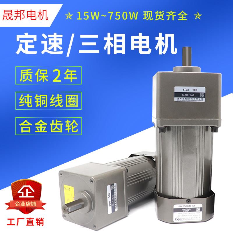 定速电机单相220V电容运转齿轮减速机微小型三相380V低速马达晟邦