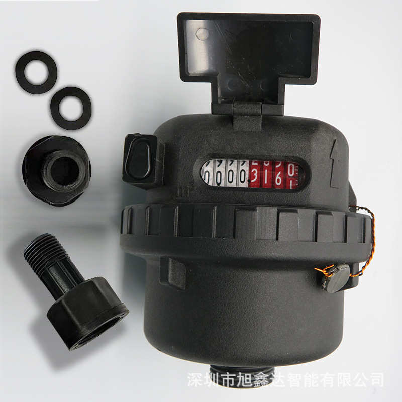 工厂直销容积式水冷水表旋转活塞干式ABS塑料壳尼龙水表铜壳可选