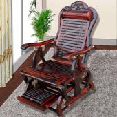 红木躺椅老挝大红酸枝摇椅交趾黄檀缅甸花梨木中式 老人阳台休闲椅
