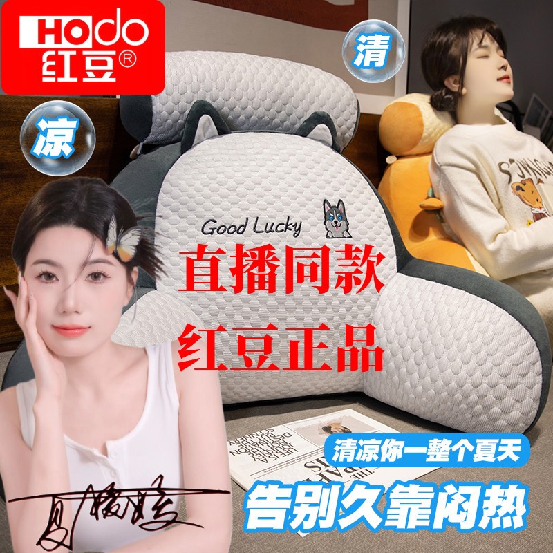 红豆【夏季冰豆豆靠背SY】床头靠垫护颈护腰沙发腰靠靠背靠枕