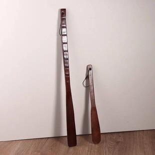 With Shoehorn Wooden Horn Long Handle Flexible Shoe Lanyard