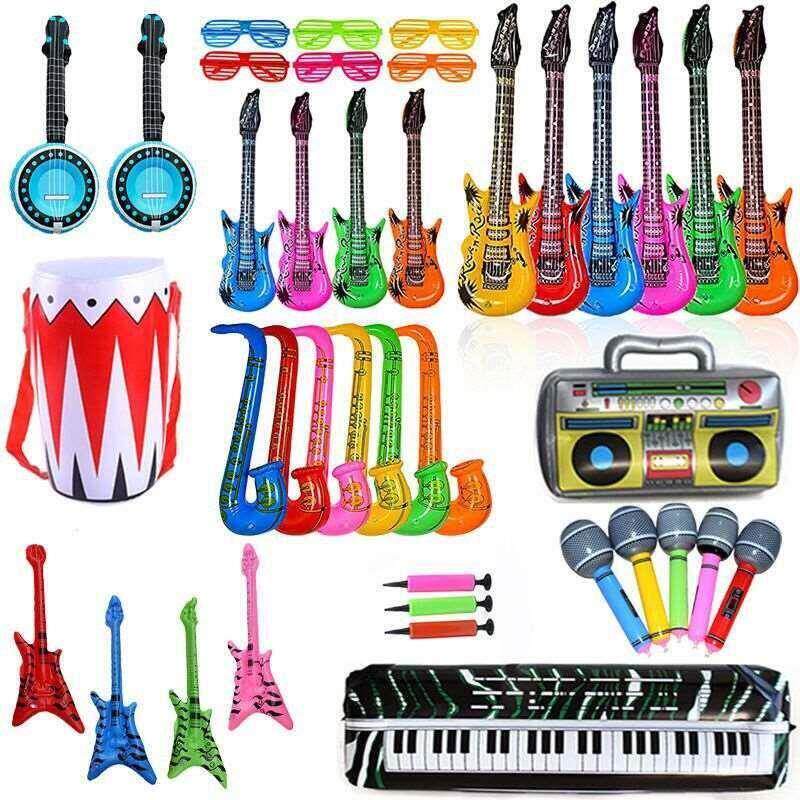 Flame Colorful Inflatable Guitar Children's Stage Music - 实物图