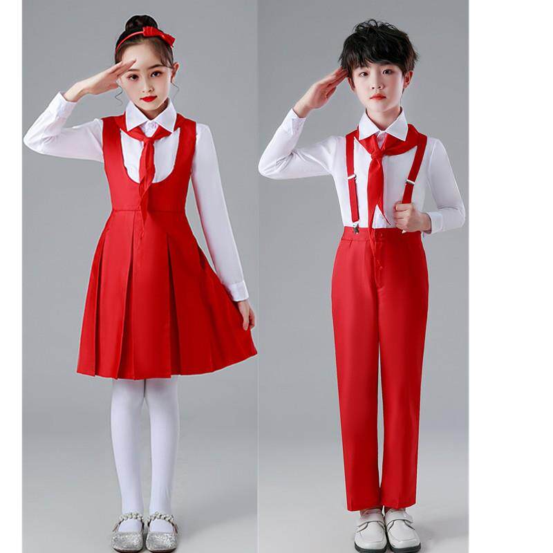 儿童合唱服中小学生红领巾演出服男女童大合唱团表演服红歌朗诵服