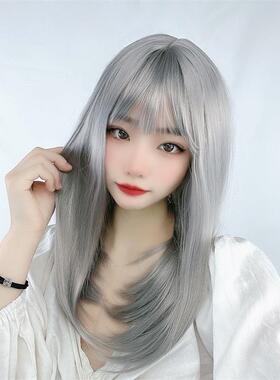 新款直销一件起订假发女长直发中长锁骨发网红款少女jk修脸化纤lo