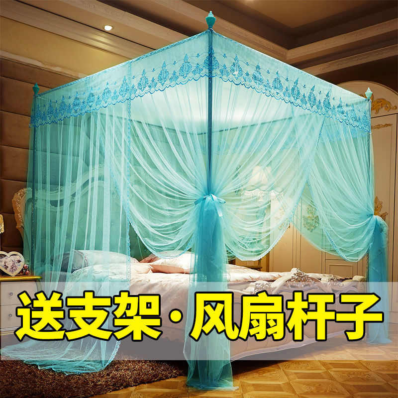 加粗帐加密115m蚊帐.家用公主纹床8m支架三开风2m.1双人.纱帐门-