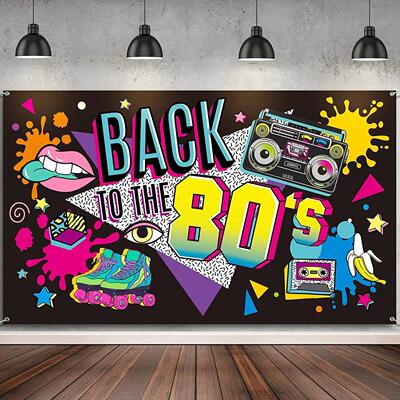 Back To 80's Theme Party Decoration 80's Party Banne