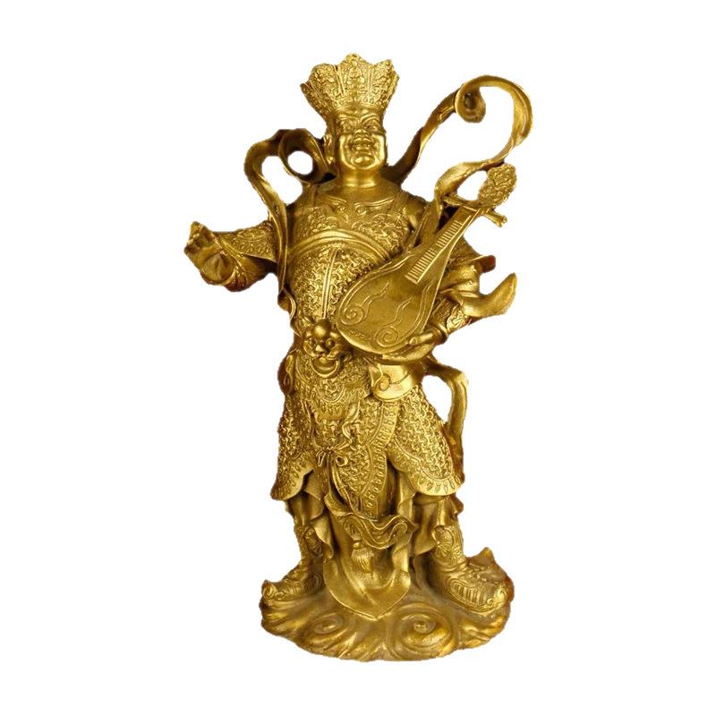 纯铜四大天王摆件四大金刚神像四大元帅家用佛堂供奉铜像工艺品