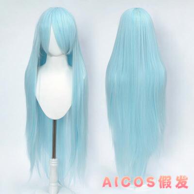 高档AI长COS100CM 长直发万用女古动漫发毛娘造型cos假发假装毛长