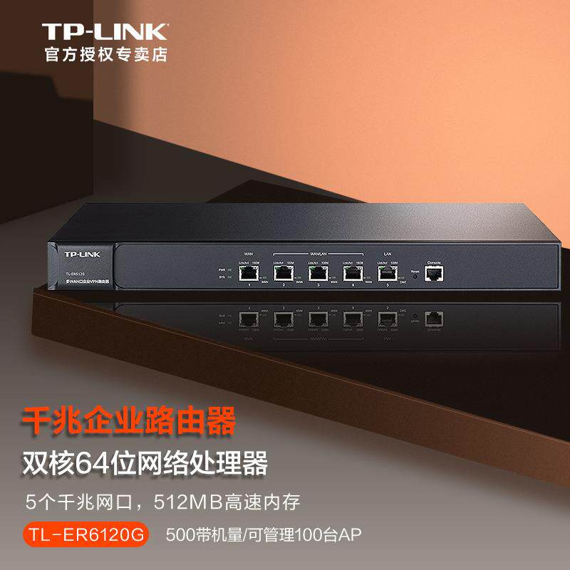 普联（TP-LINK）5口千兆多WAN口企业路由器双核企业酒店园区TL-ER
