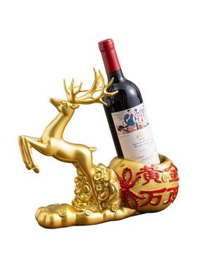 现代鹿红酒驾摆件客厅酒柜电视柜玄关书房家居装饰品乔迁新居礼品