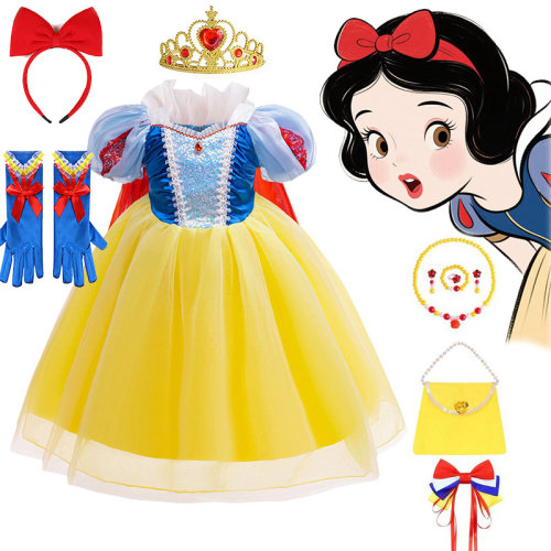 迪士尼白雪公主裙儿童cos演出服party dress kids连衣裙princess