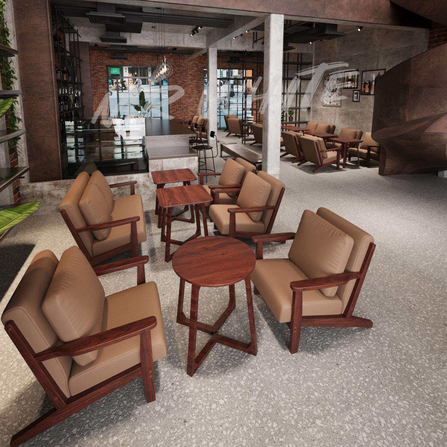 咖啡厅桌椅奶茶店纳帕皮沙发茶几组合休闲洽谈卡座酒吧清吧椅子