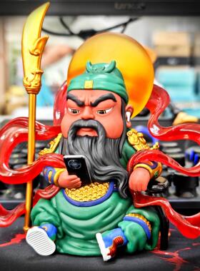 招财关公摆件五路财神办公室家居装饰品乔迁开 业礼物送男朋友手