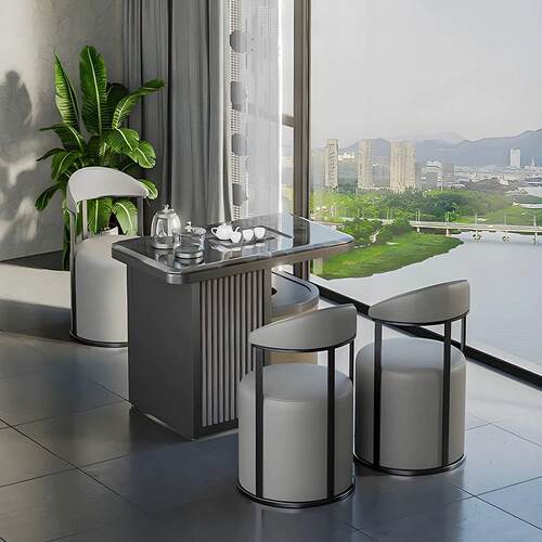 2025新款家用小户型客厅阳台茶桌茶台桌椅组合现代简约超晶石茶几