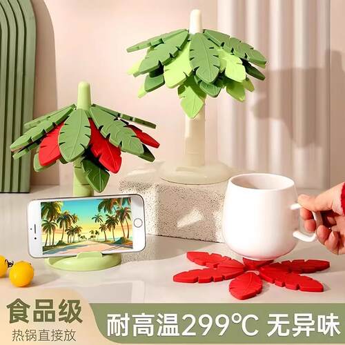 Silicone heat-resistant mat for dining table, capable of wit