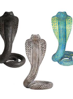眼镜蛇摆件树脂动物雕像桌面饰品办公室开业礼招财蛇Snake