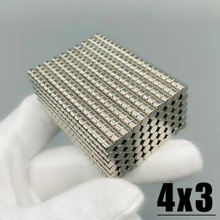 厂家现货冰箱贴4*3强力磁铁N35吸铁石圆形磁铁片磁石稀土永磁磁钢