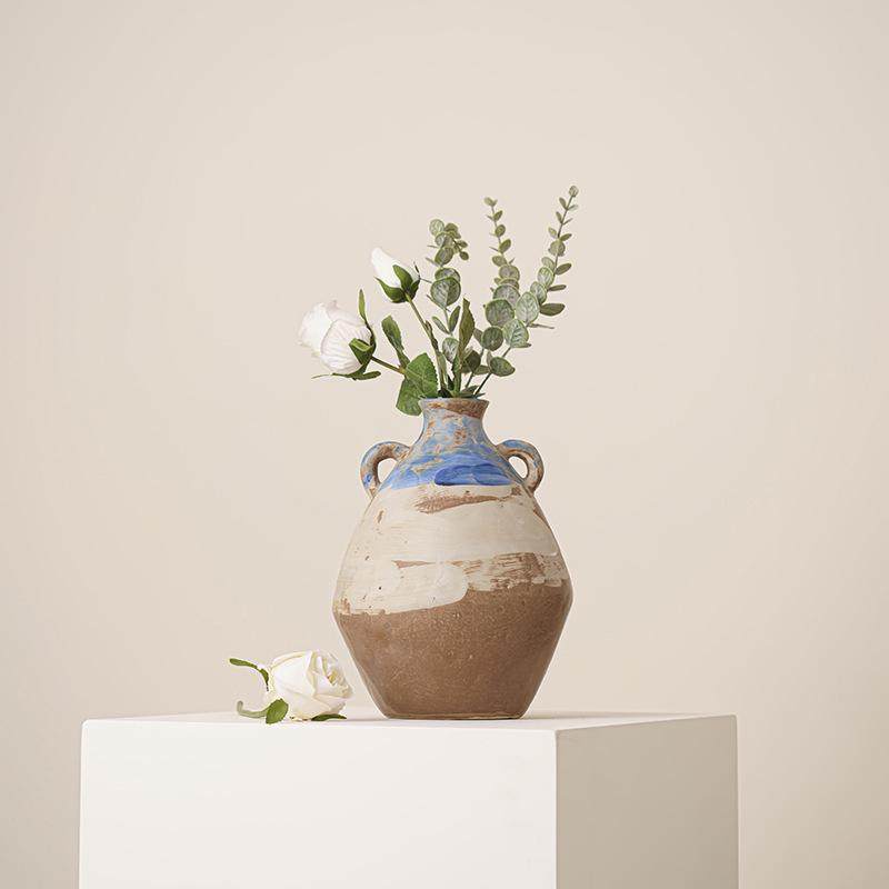 乐梦复古田园风陶瓷大号花瓶摆件客厅插花干花小众高级感创意装饰,家居饰品,花瓶,淘宝优惠券,粉丝福利购,淘宝优惠卷