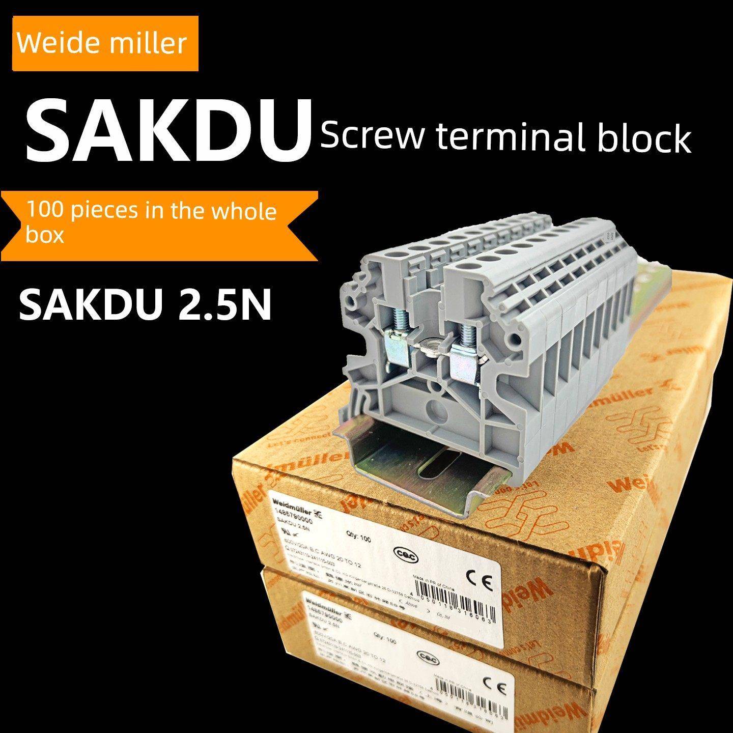 魏德米勒uk接线端子SAKDU 2.5N 电压电流4 6 35平方导轨式端子排