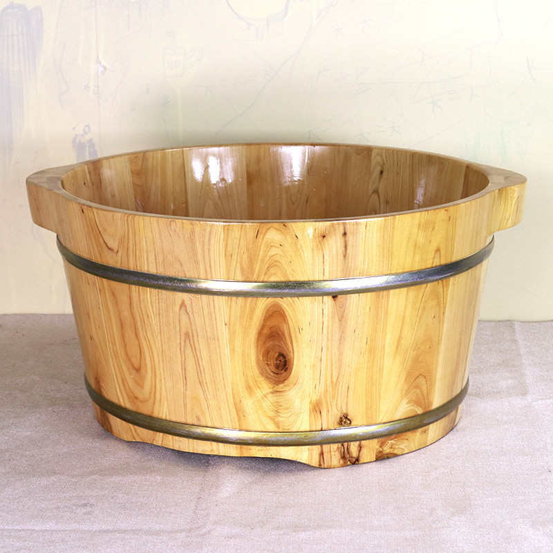 香柏实木泡脚桶木质木桶泡脚家用泡脚盆足疗桶洗脚盆带盖小木盆
