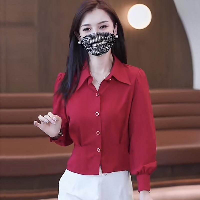 好货时尚雪纺套装女士长袖衬衫2026秋装新款洋气小衫薄款女裤子两