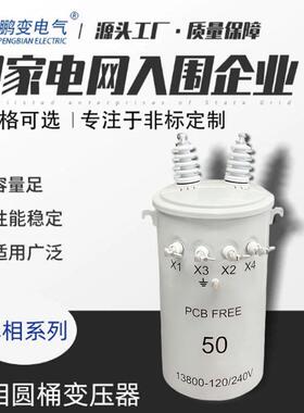 变压器相柱上式圆桶变压器37.5/50KVA/167KVA出口国外支持