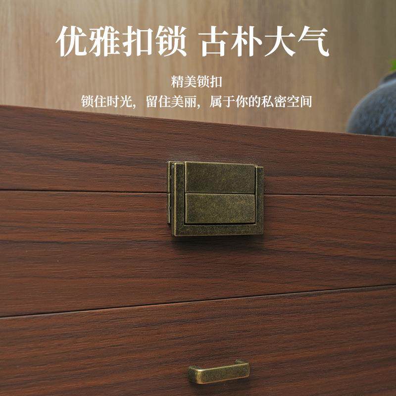 文玩核桃收纳盒双层大容量首饰整理收纳箱防尘复古木纹百宝箱