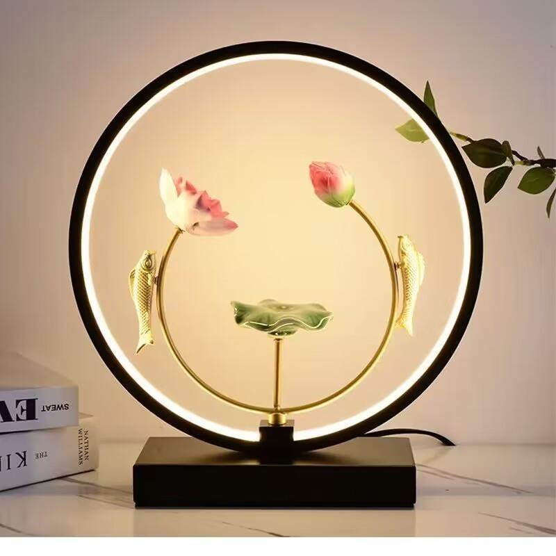 智能台灯床头灯创意艺术中式台灯卧室装饰摆件客厅书房LED遥控