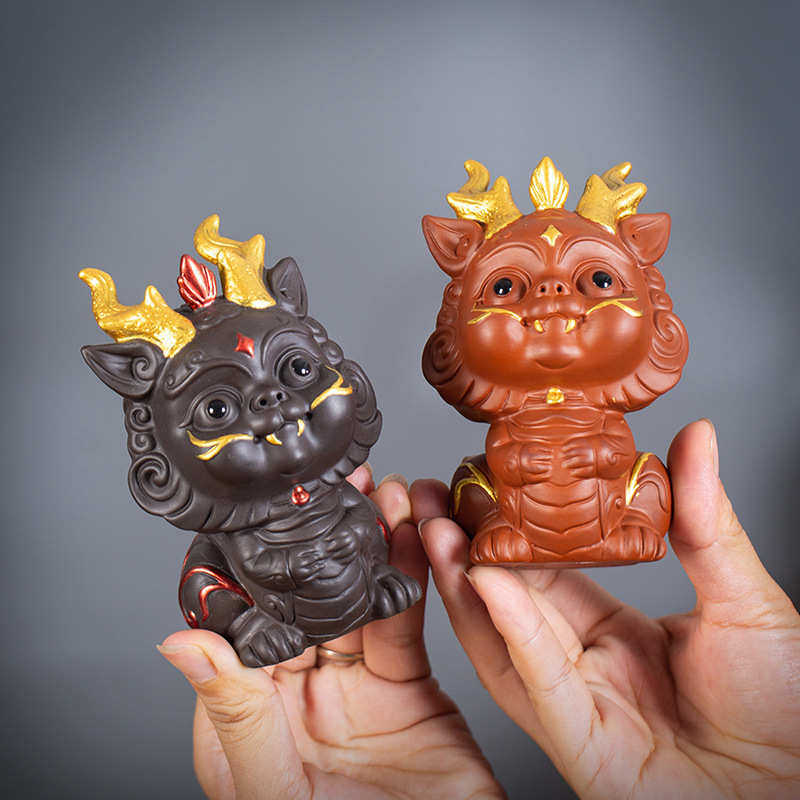 新品创意紫砂茶宠精致可爱穷奇小神兽茶桌功夫茶具配件装饰摆件,餐饮具,茶宠摆件,淘宝优惠券,粉丝福利购,淘宝优惠卷