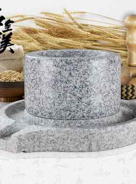 天然麻石22*35老磨盘手工米粉机手摇豆浆机小石磨家用精品木架