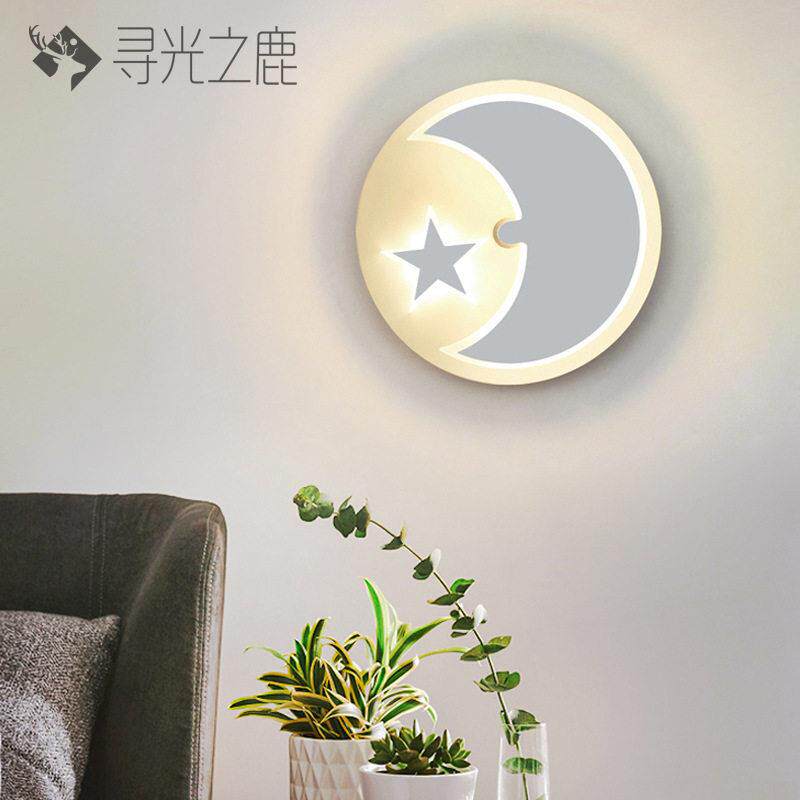 现简约led灯黑色白色旋转壁灯创意时尚床头灯走廊过道墙壁灯