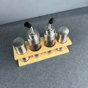 厨房装 调味瓶不家锈钢用油酱醋套置物架调料品T413TWG0罐收纳盐盒