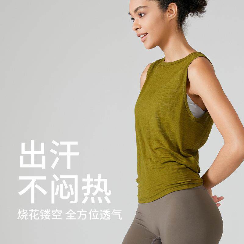 厂家无袖速干背心女外穿运动罩衫跑步健身瑜伽上衣宽松大码瑜伽服