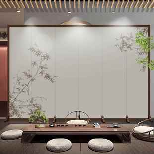 中式 风隔折断客厅玄关遮挡办公室酒店屏山水画叠移FSK动折古屏典