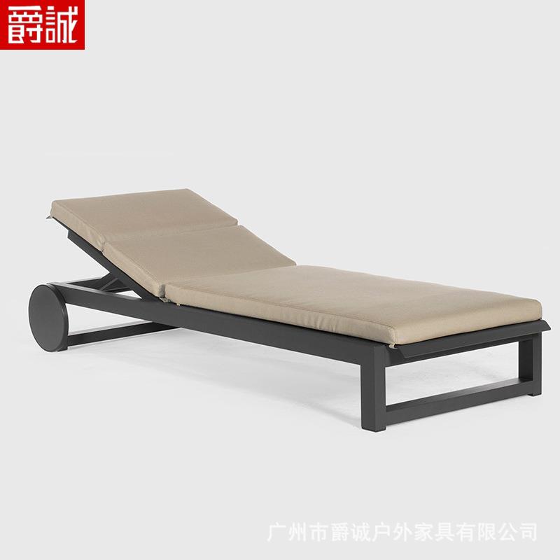 户外铝合金躺床游泳池沙滩椅露天花园酒店阳台露台室外庭院躺椅
