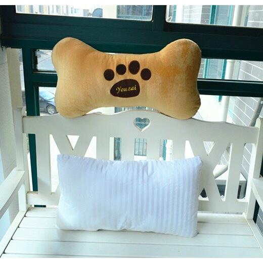 高档创意可爱小狗干饼骨送头抱枕可洗午休靠拆垫靠枕男朋友生日礼