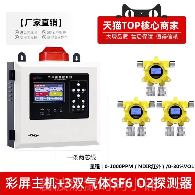 高档六氟化硫气体泄漏报警S器F6浓度测仪检配电室氧气湿度测探传