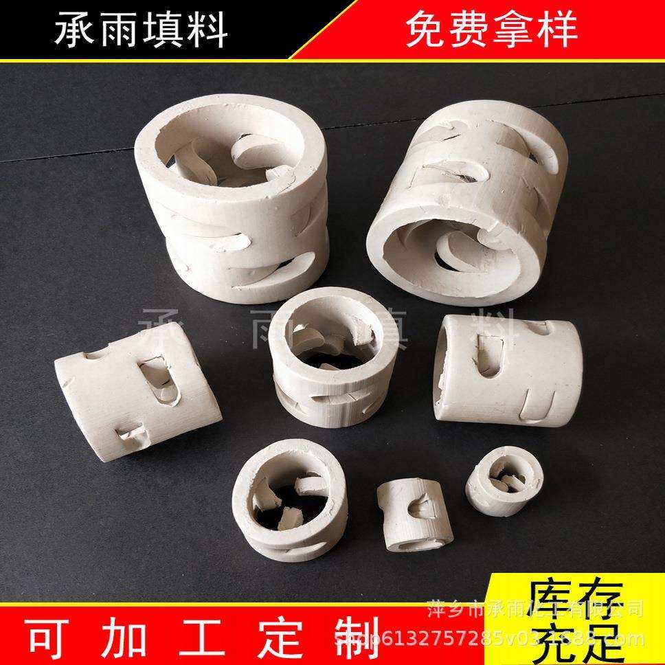 50mm陶瓷鲍尔环填料 鲍尔环填料