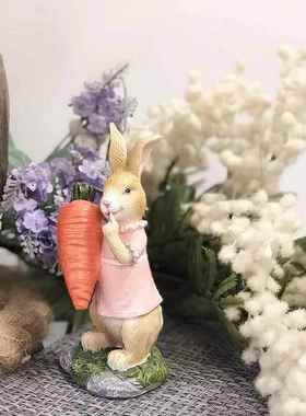 跨境复活节兔子彩蛋兔年装饰品摆件兔兔可爱摆件设计家居卡通节日