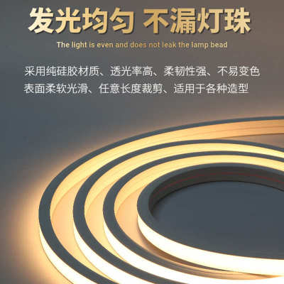 led柔性硅胶灯带条软套管24v低压嵌入式客厅圆形氛围吊顶线形灯