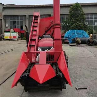 新款全自动带扒皮机 四轮背负式玉米收割机 双料仓玉米联合收获