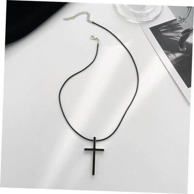 Cross Border Retro Cross Men Women Black Necklace 十字架项炼