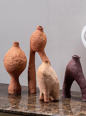 现代简约装饰卧室摆件 创意摆设家居 可爱橙色小人摆件 陶瓷工艺