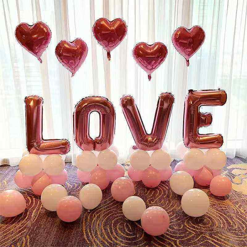 婚房布置套装创意浪漫love气球生日用品装饰结婚告白婚礼婚庆场景