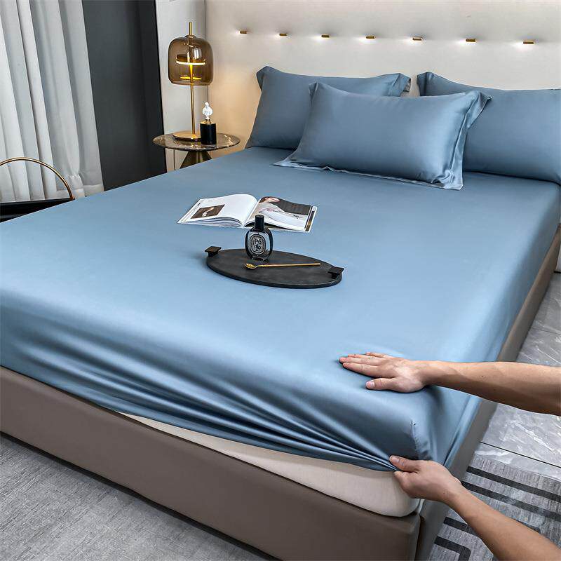 100支长绒棉床笠全棉床罩单件纯棉床垫套纯色席梦思保护罩四季款